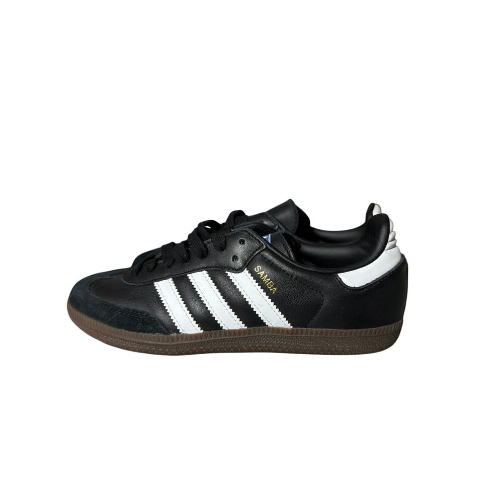 Adidas Samba OG Boys Size 4 White On Black EUC - Picture 3 of 7
